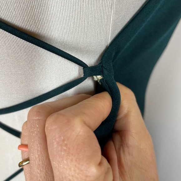 Jenny Yoo Collection Size 10 Green Dress Gown Strappy Tie Back - Picture 6 of 11